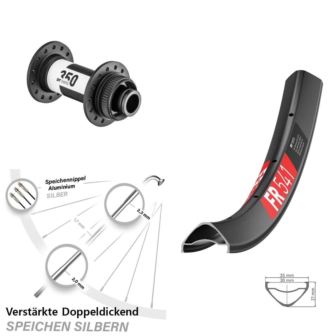 Vorderrad Centerlock 15x100 29 Zoll FR 541 DT Swiss 350