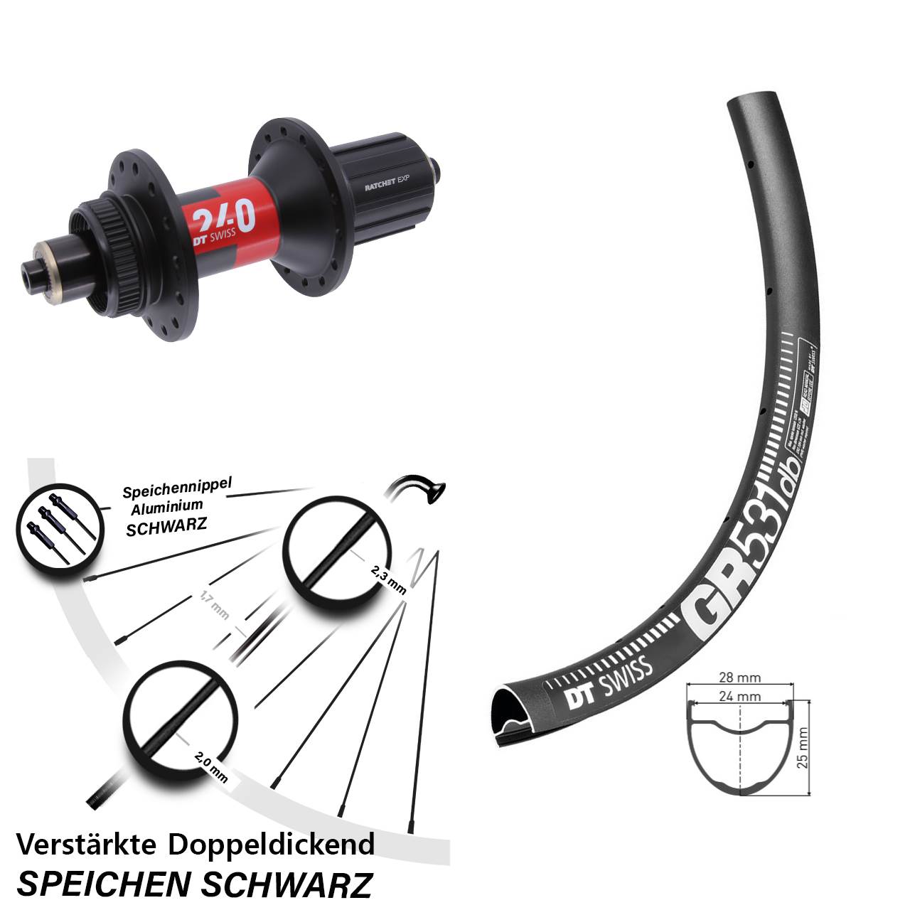 Centerlock Hinterrad 27,5 Zoll DT Swiss GR 531 240 11-12 fach QR
