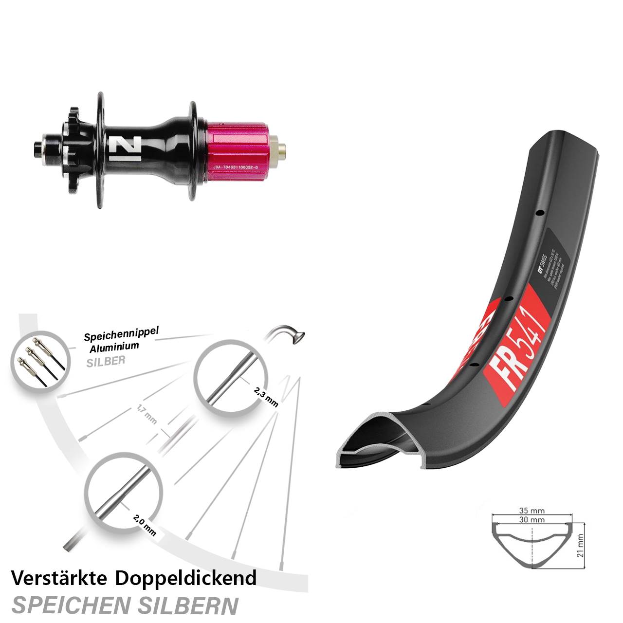 Disc Laufrad 29 Zoll DT Swiss FR 541 Novatec D792 8-12 fach für Schnellspanner