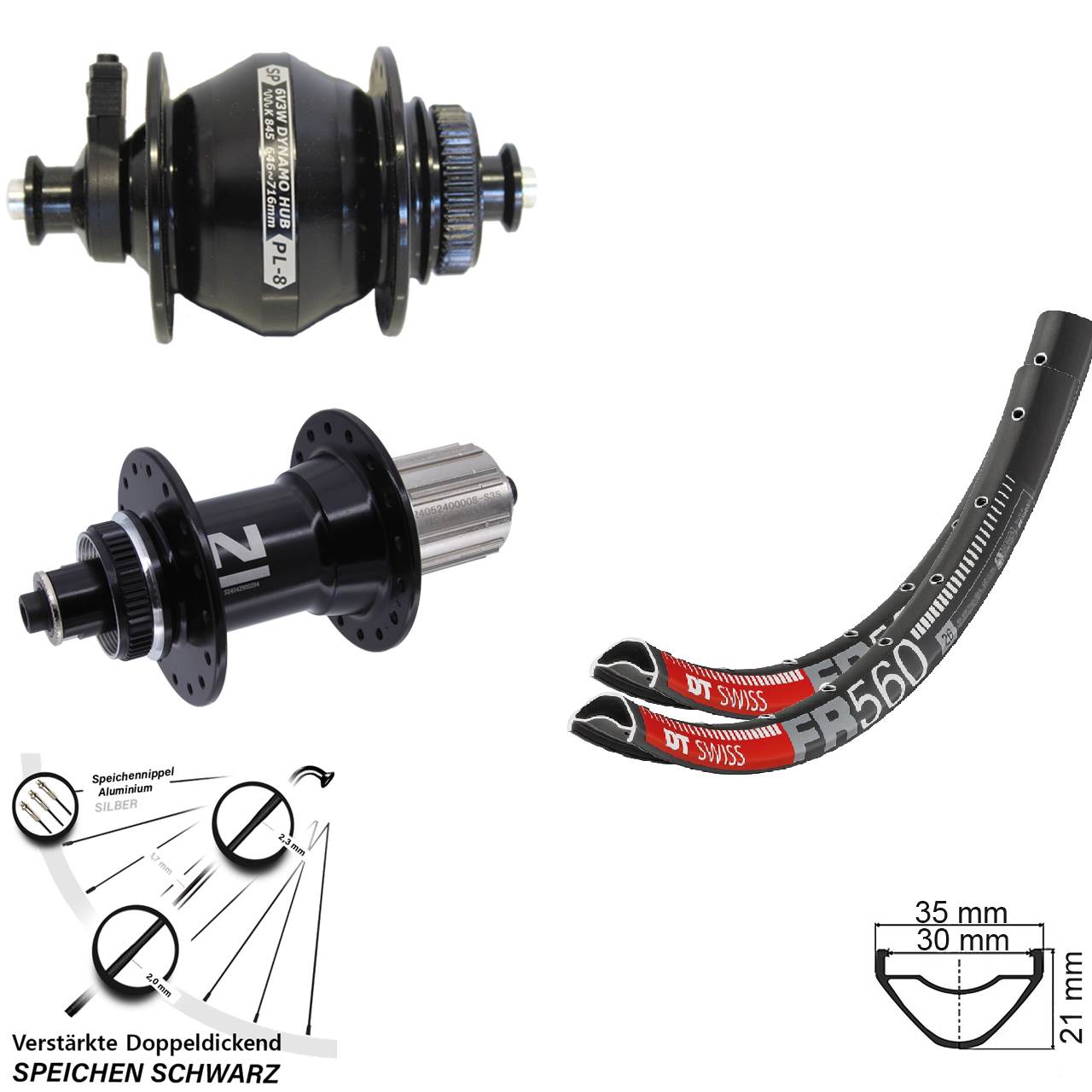26 Zoll DT Swiss FR560 Novatec SP PL-8 Centerlock Laufradsatz QR 8-12 fach HG