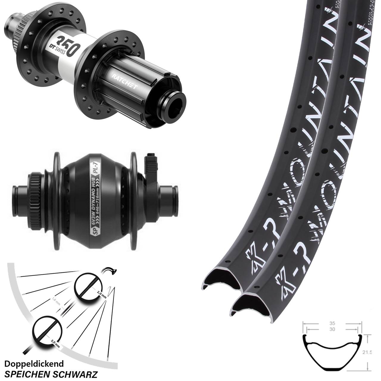 Laufradsatz Centerlock 12x100/142 29 Zoll KX-R Mountain DT Swiss 350 Shutter PL-7 HG