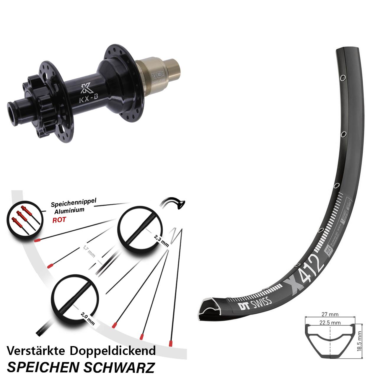 Disc Laufrad 29 Zoll DT Swiss X 412 KX-B XD 11-12 fach 12x148