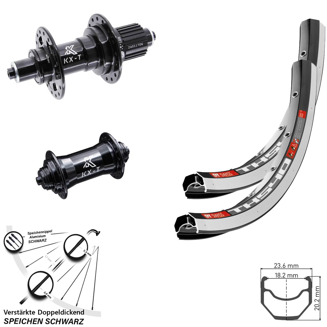 Laufradsatz für Schnellspanner 28 Zoll DT Swiss TK 540 KX-T Micro Spline
