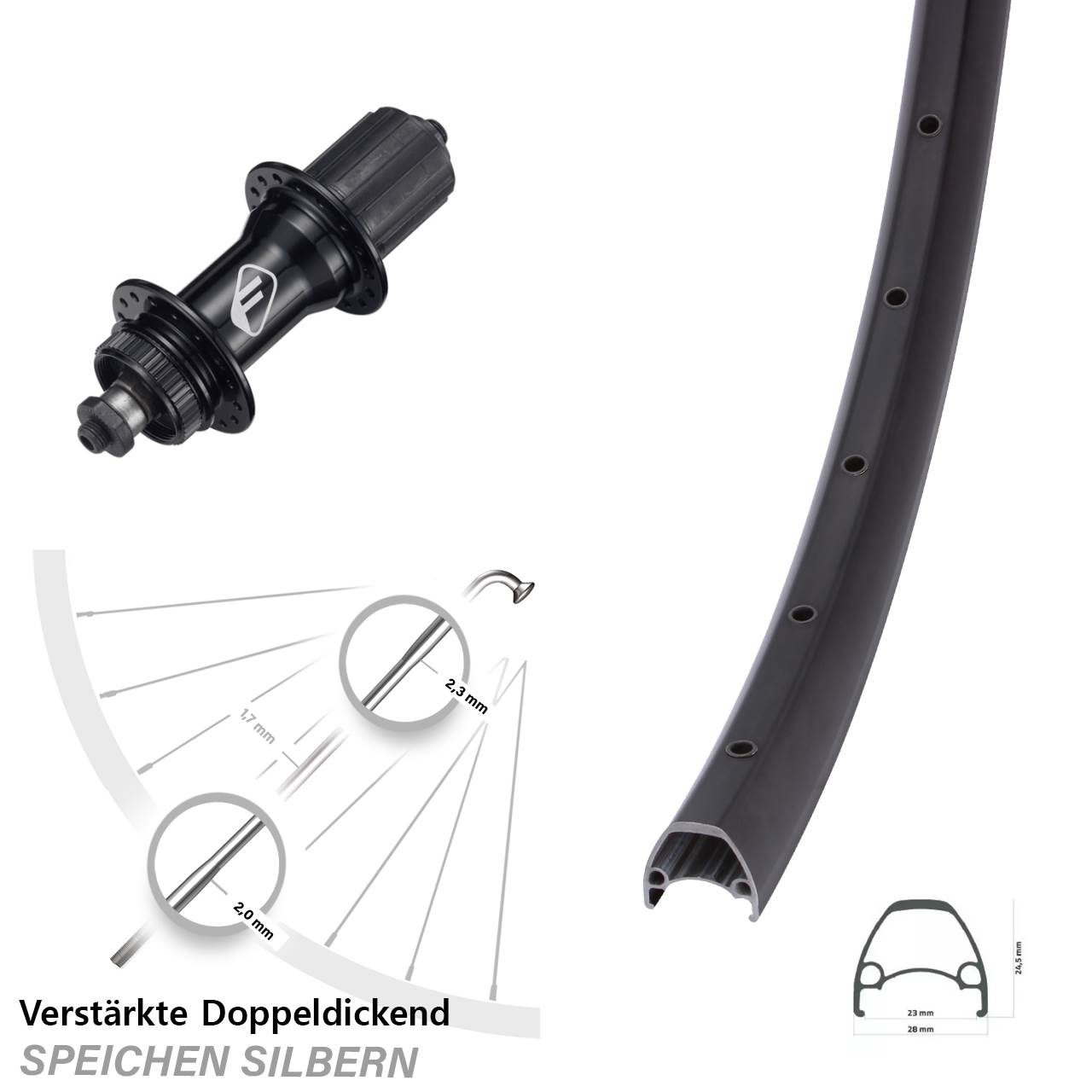 Ambrosio Sport Formula CL52 29 Zoll Centerlock Hinterrad für Schnellspanner 8-11 fach