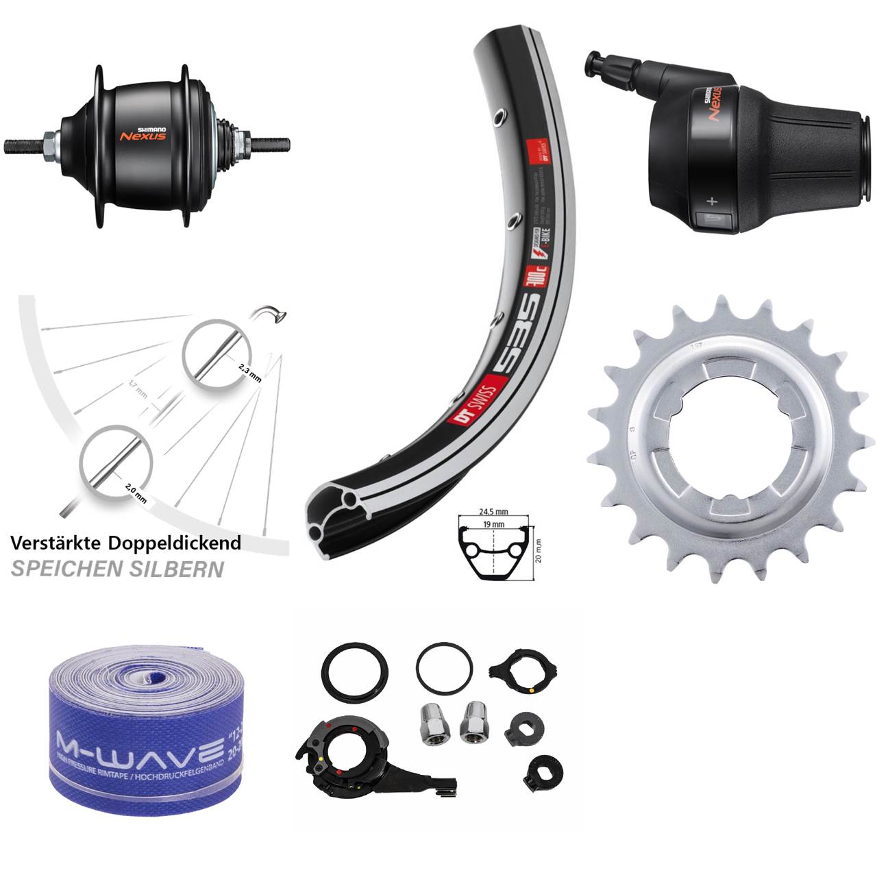 DT Swiss 535 Shimano Nexus 8 Gang 26 Zoll Hinterrad