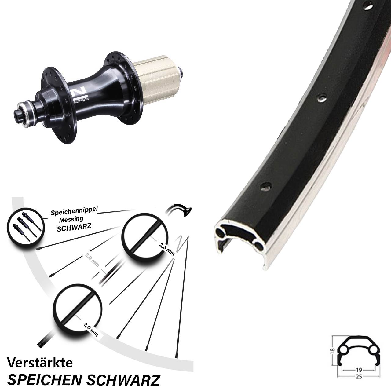 20 Zoll Schürmann YAK 19 Hinterrad Novatec F162 8-12 fach 5x130 HG