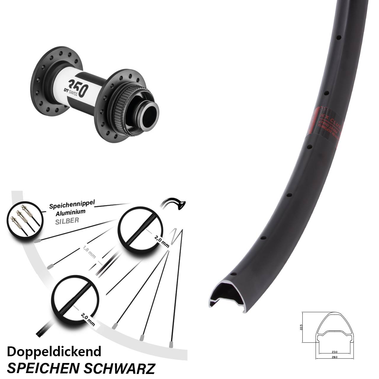 KX Clue DT Swiss 350 28 Zoll Disc Vorderrad 15x100