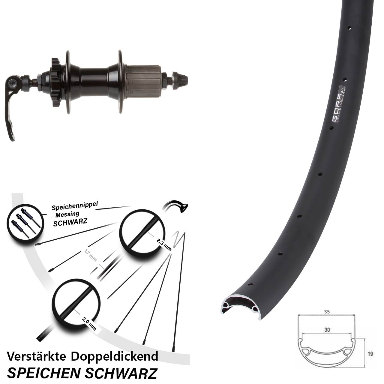 Disc Laufrad QR 20 Zoll Gora 30 Novatec 8-11 fach HG