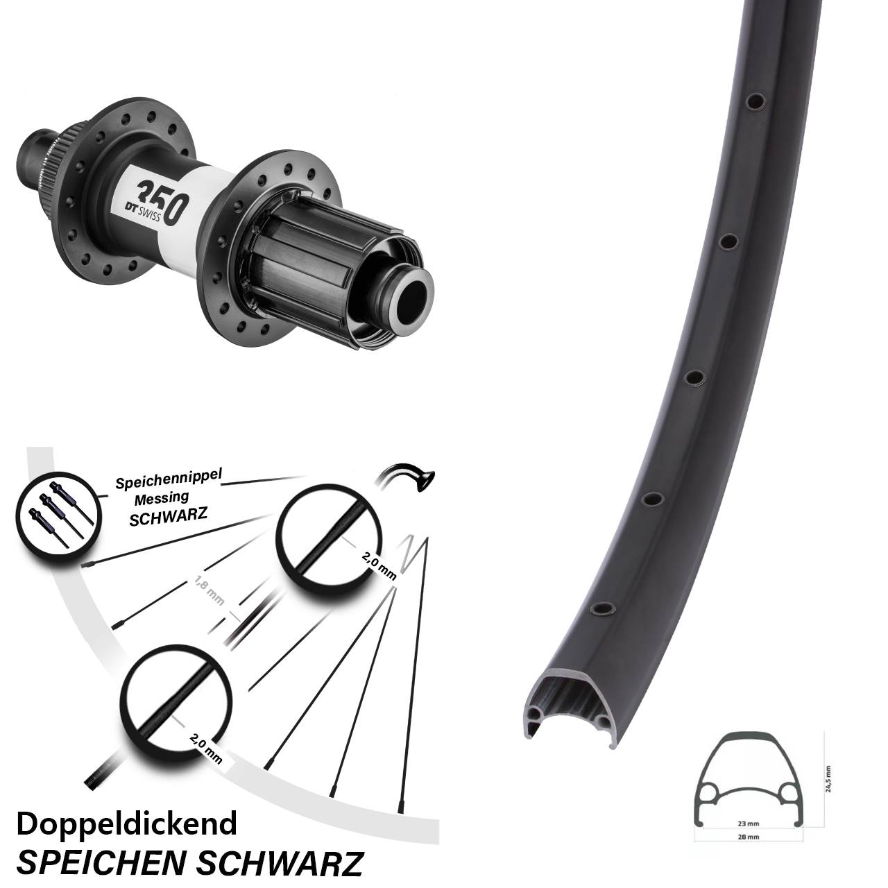 Ambrosio Sport DT Swiss 350 29 Zoll Hinterrad Centerlock 12x148 8-11 fach HG