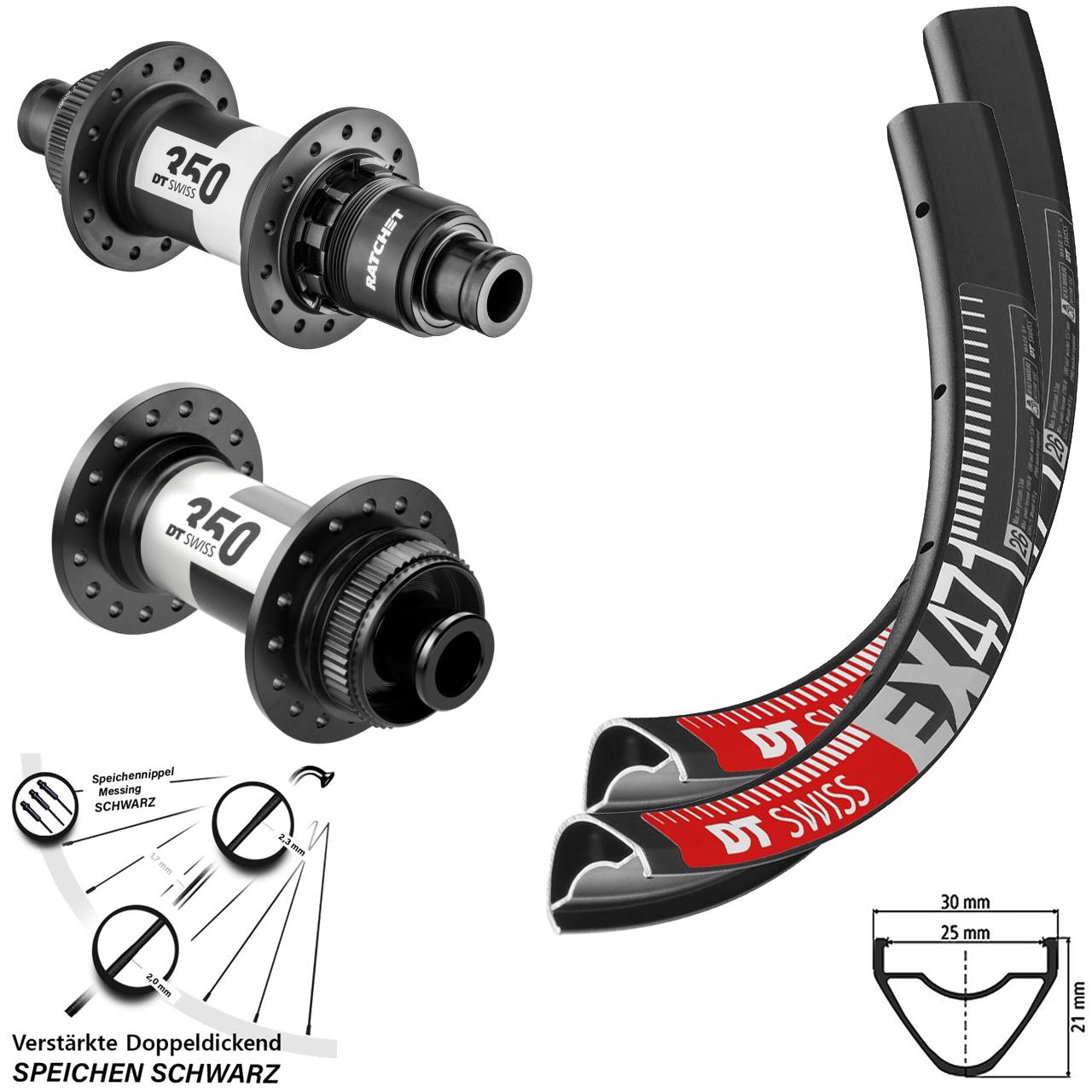 Centerlock Laufradsatz 12x100/142 650B DT Swiss EX471 350 XDR 11-12 fach