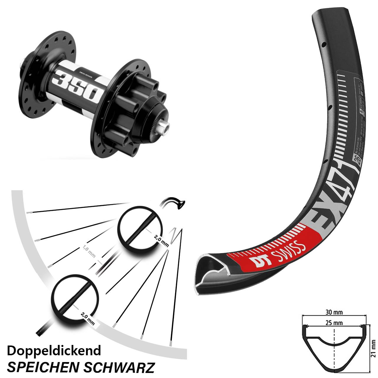 DT Swiss EX 471-350 27,5 Zoll Disc Laufrad QR