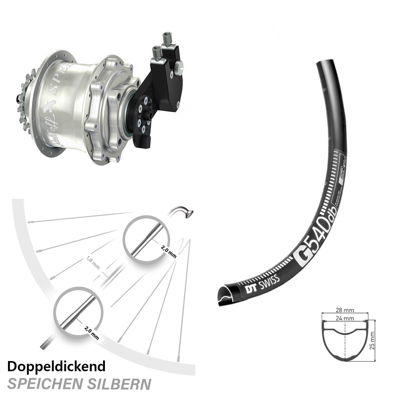 DT Swiss G540 Rohloff Speedhub CC DB OEM 29 Zoll Disc Hinterrrad