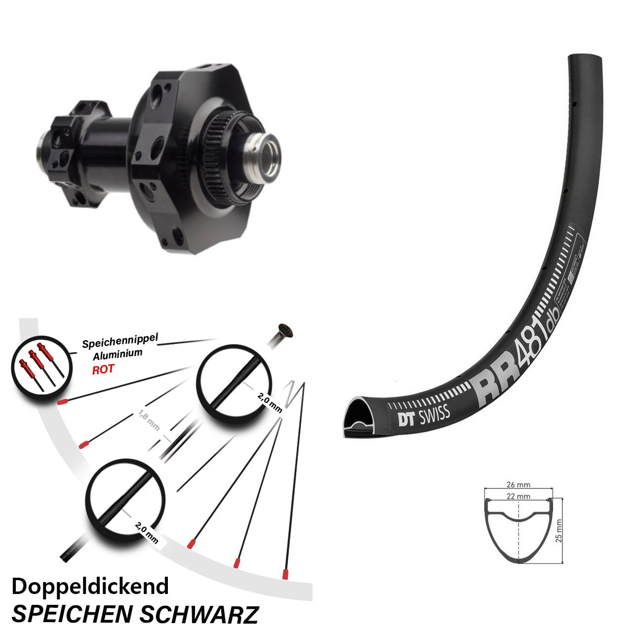 SON 29S DT Swiss RR481 28-29 Zoll Disc Laufrad mit Nabendynamo 12x100