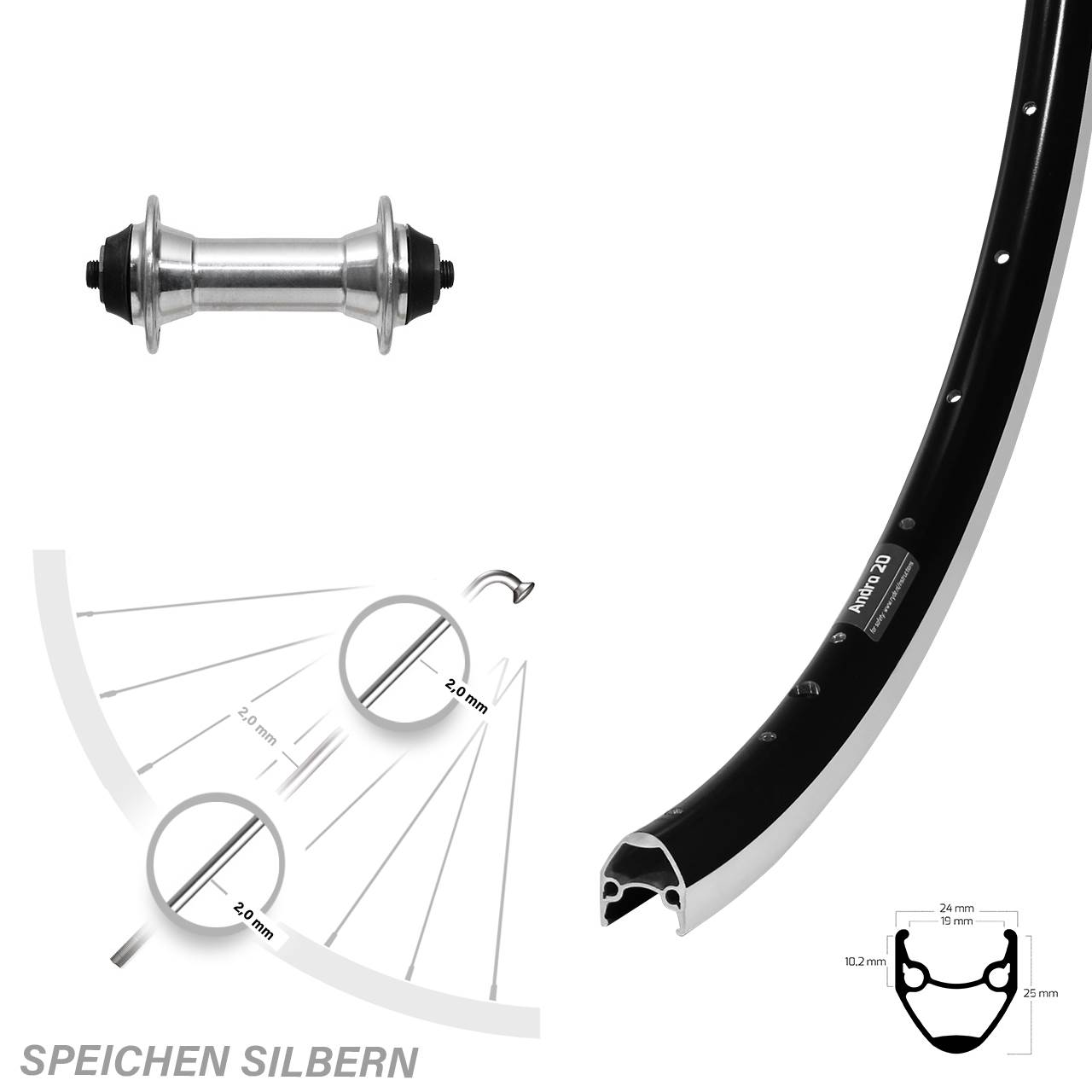 28 Zoll Laufrad Ryde Andra 20