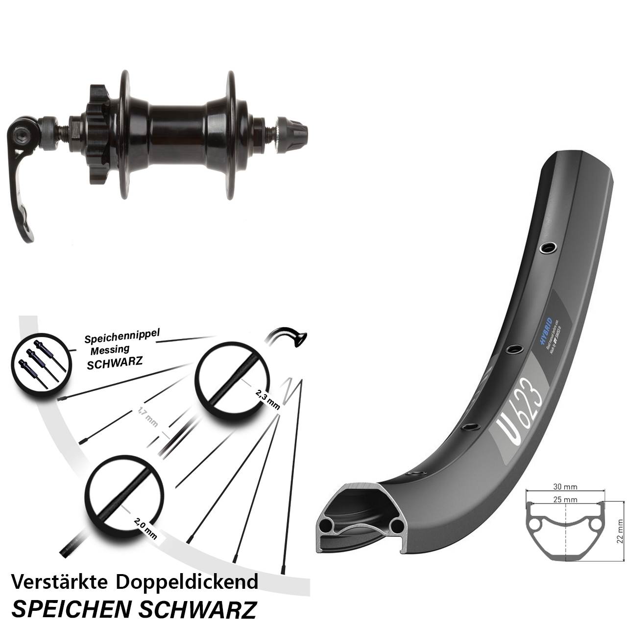 DT Swiss U623 Novatec 29 Zoll Vorderrad 6-Loch QR