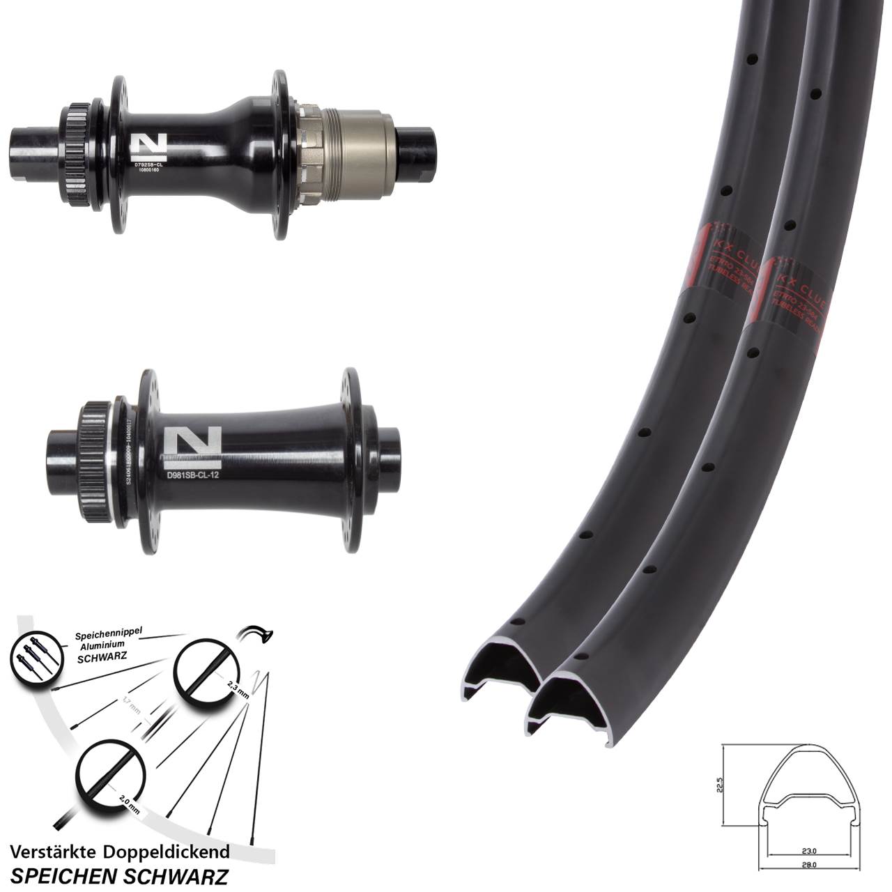 Centerlock Laufradsatz 12x100/142 650B KX Clue Novatec D792SB D981 SRAM XDR