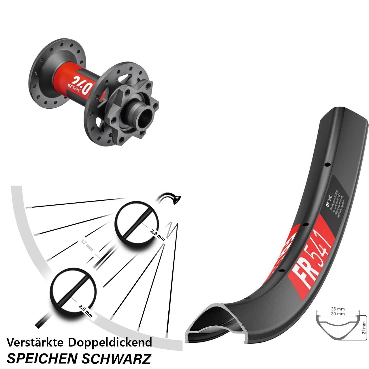 DT Swiss FR 541 DT Swiss 240 29 Zoll Disc Vorderrad 15x110 Boost