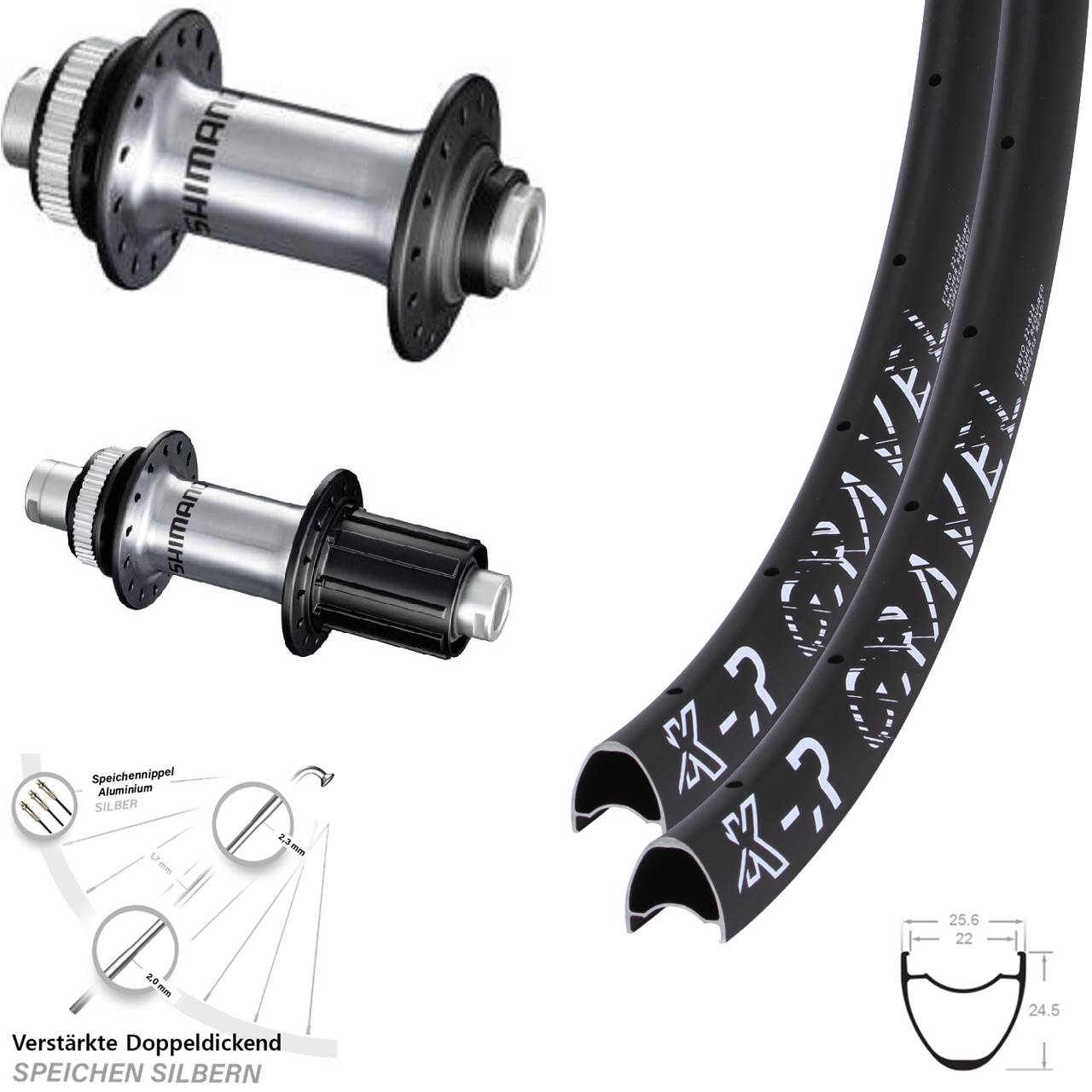 Disc Laufrad-Satz 12x100/142 28 Zoll KX-R Gravel Shimano GRX Shimano RS770 8-12 fach HG