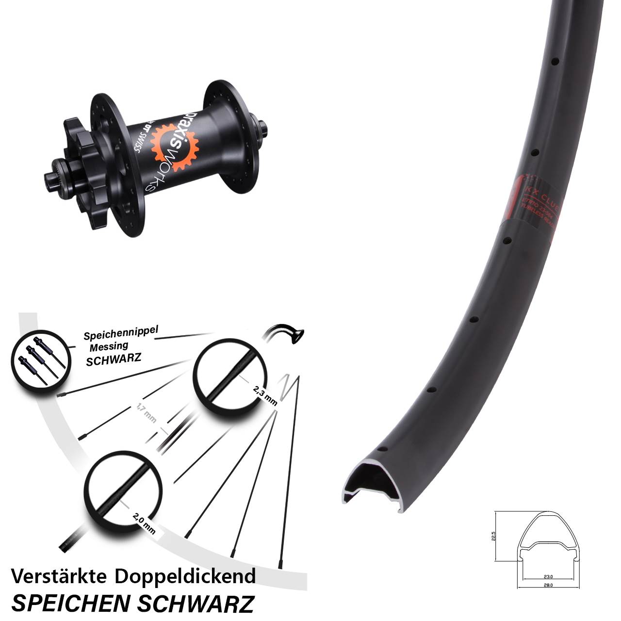 Disc Vorderrad QR 27,5 Zoll KX Clue DT Swiss 350