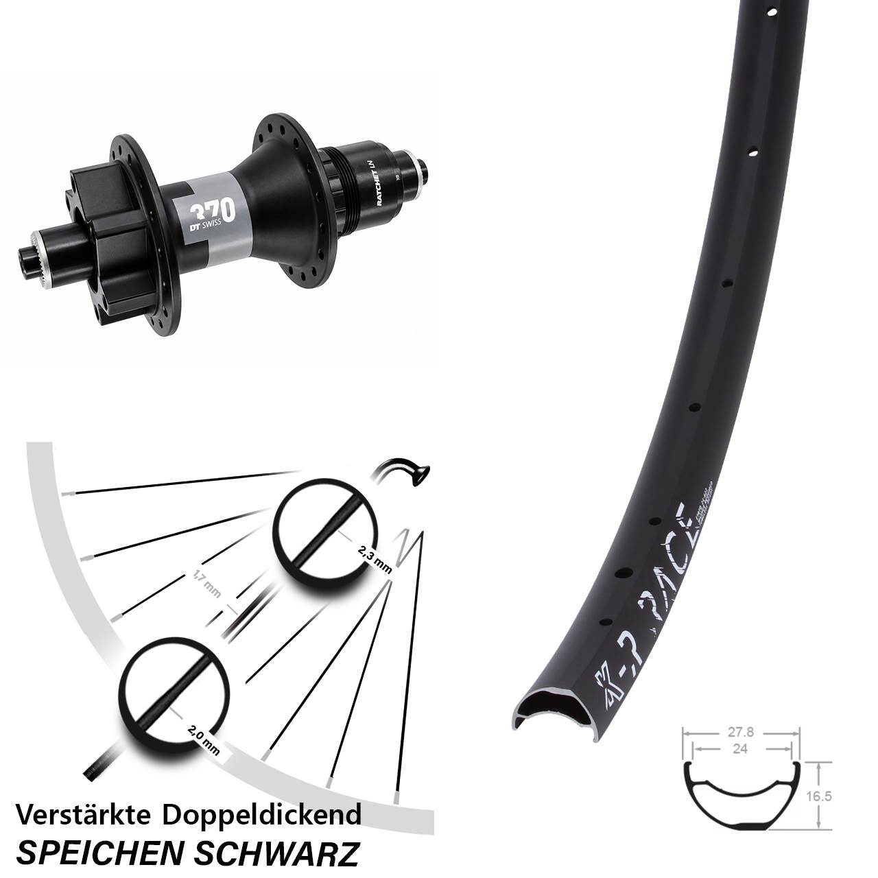 Boost Disc Hinterrad für Schnellspanner 29 Zoll KX-R Race DT Swiss 370 XD 11-12 fach