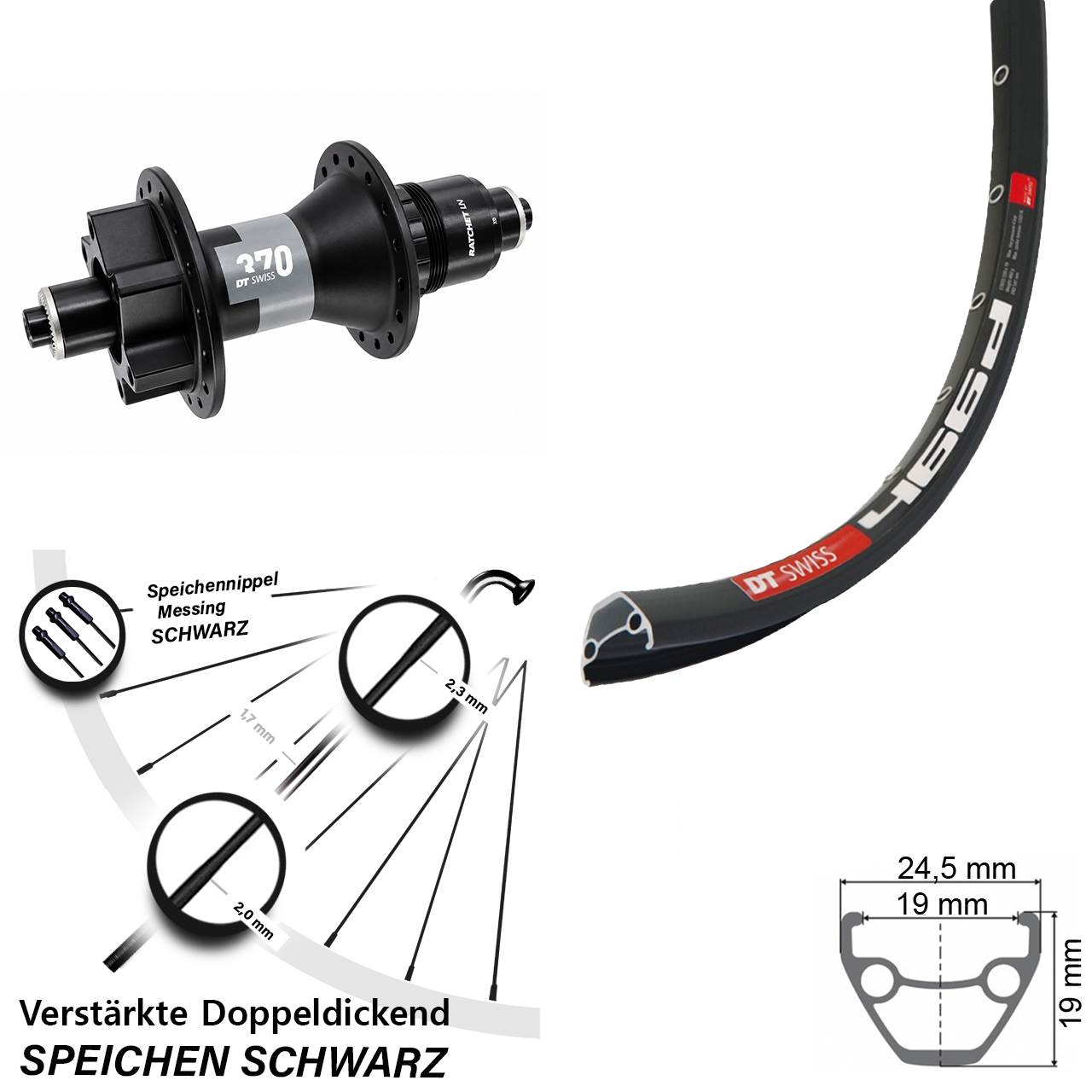 Disc Hinterrad QR 29 Zoll DT Swiss 466d-370 XD