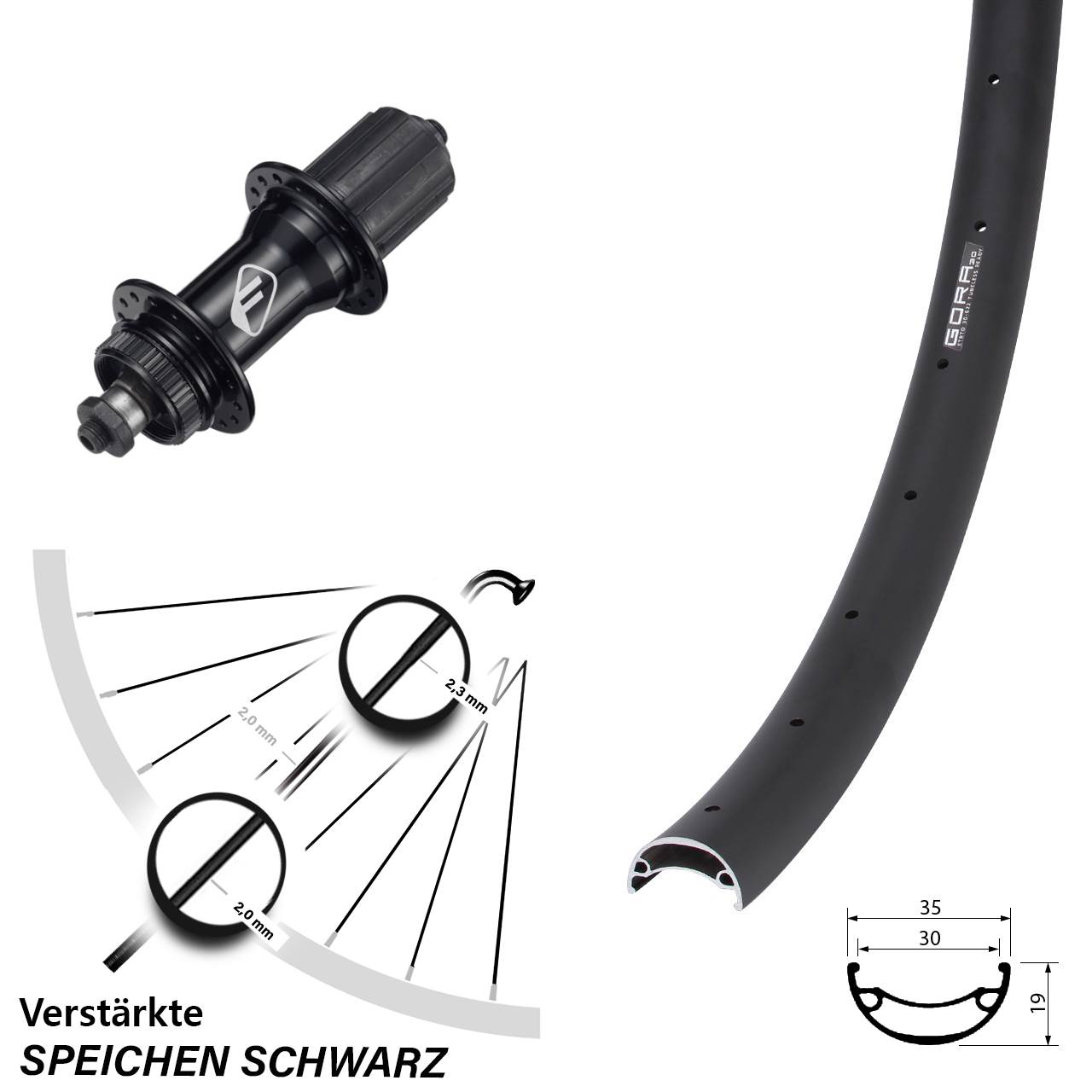Gora 30 Formula CL52 26 Zoll Disc Hinterrad QR 8-11 fach