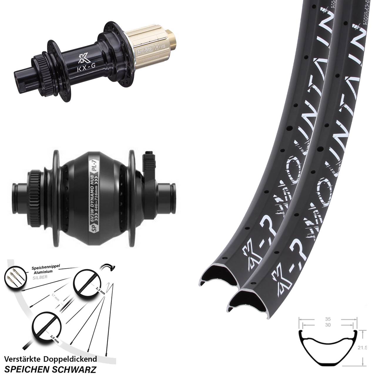 KX-GR Mountain Shutter PL-7 29 Zoll Disc Laufrad-Satz 12x100/142 8-12 fach HG