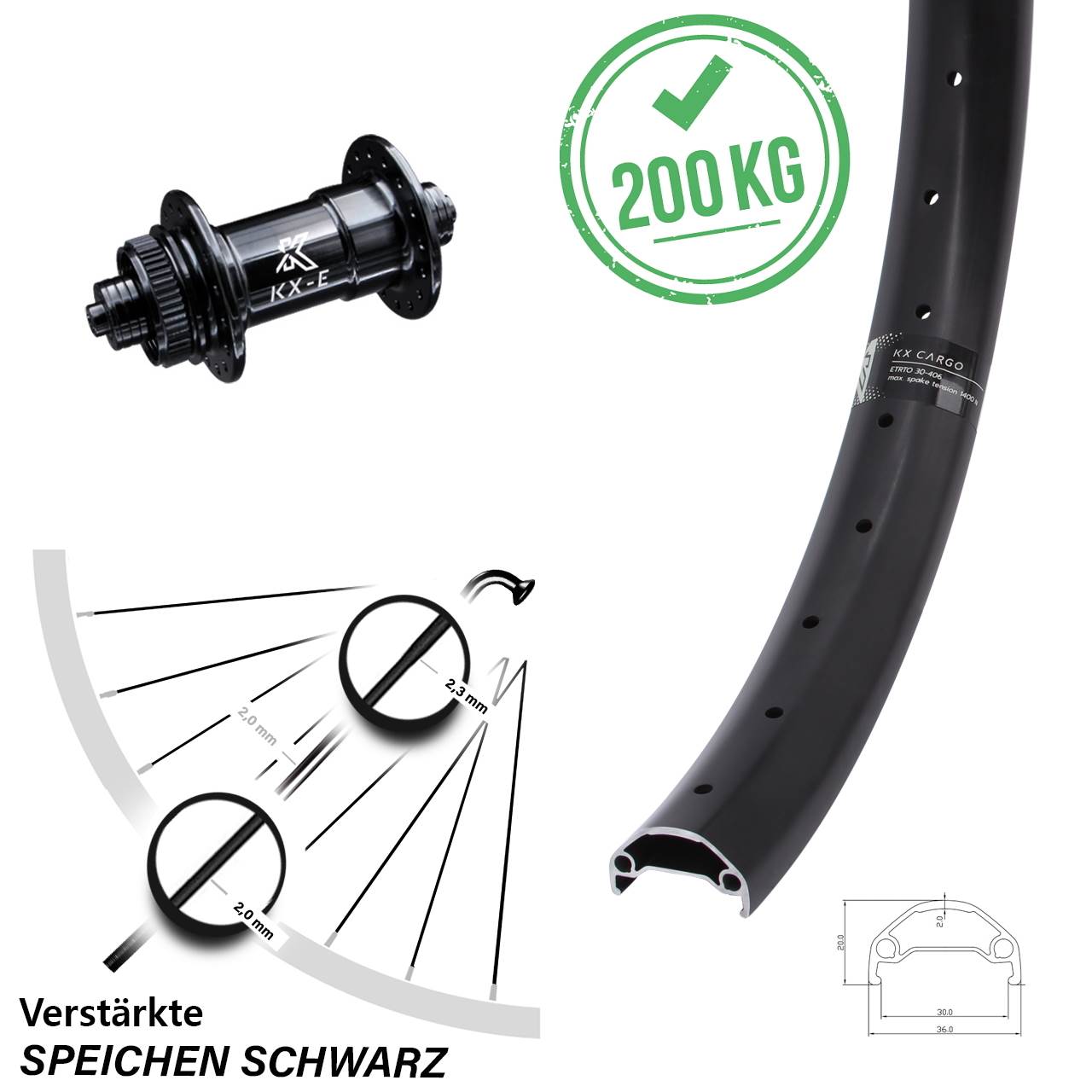 29 Zoll KX-E Cargo Disc Vorderrad für Schnellspanner