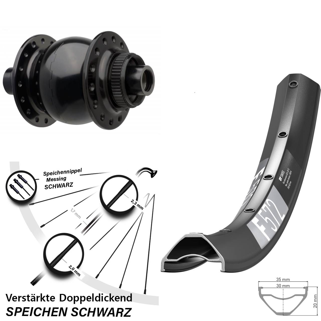 SON 28 DT Swiss F 572 29 Zoll Centerlock Dynamovorderrad 15x110 Boost