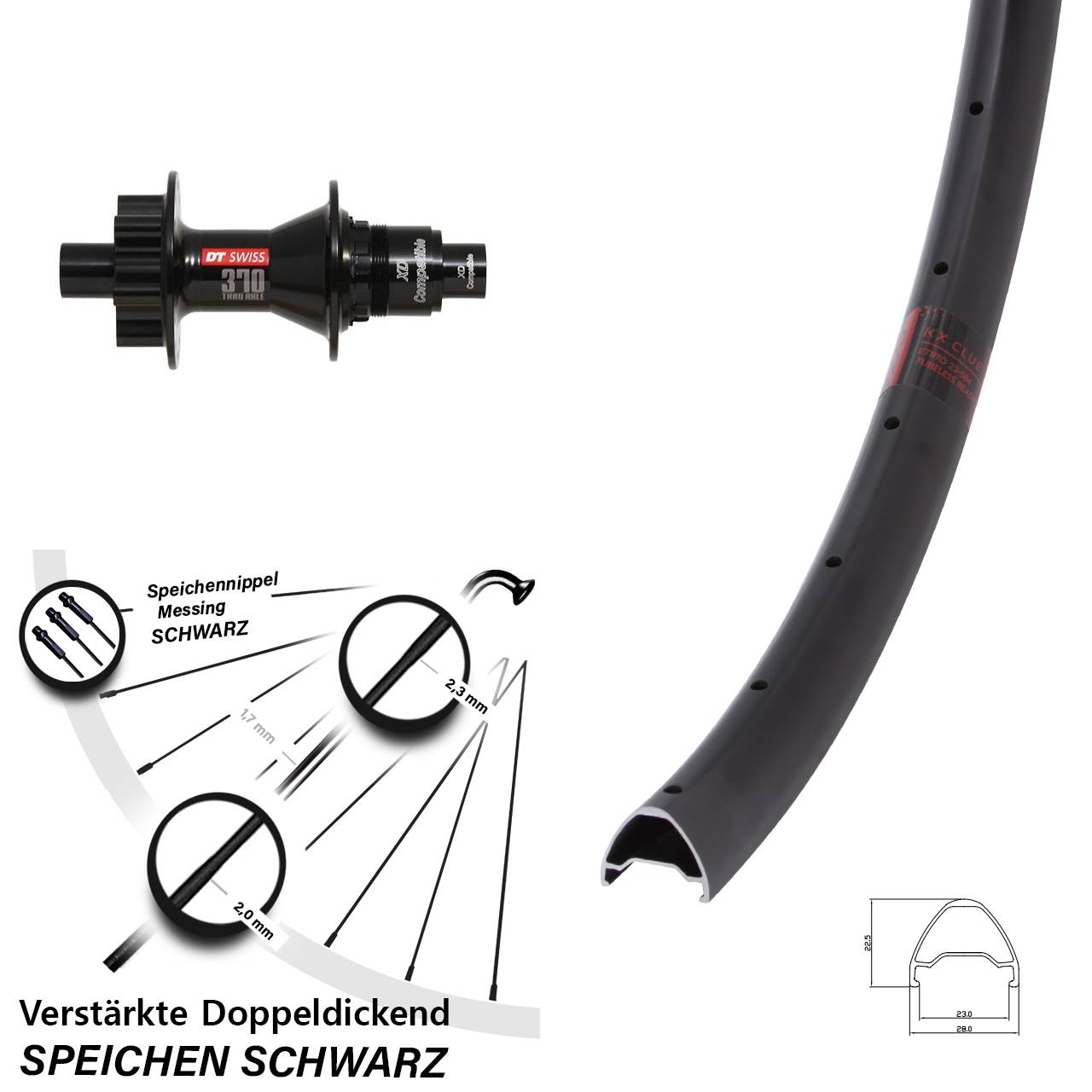 650B Hinterrad KX Clue DT Swiss 370 XD 11-12 fach