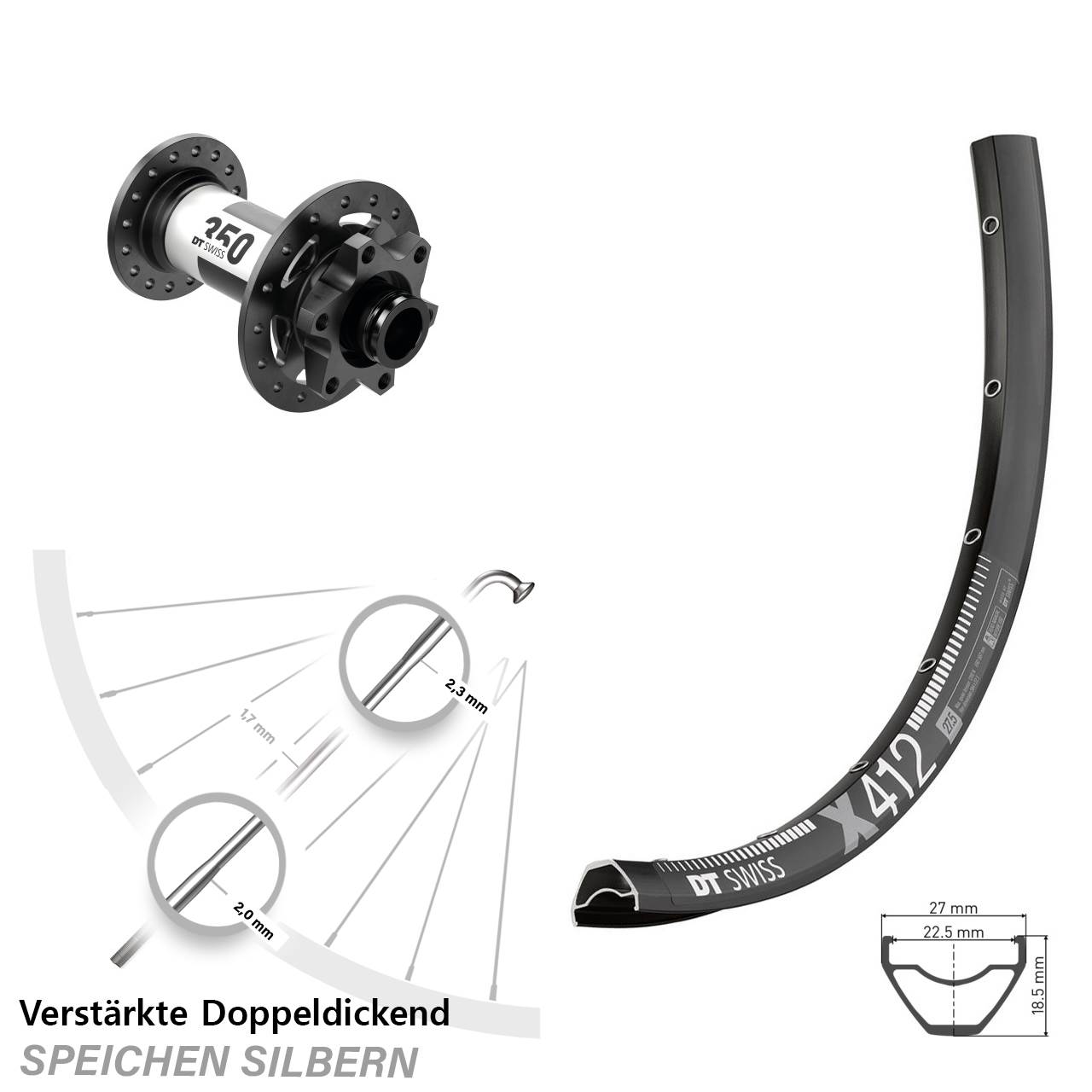 Disc Vorderrad 12x100 29 Zoll DT Swiss X412-350