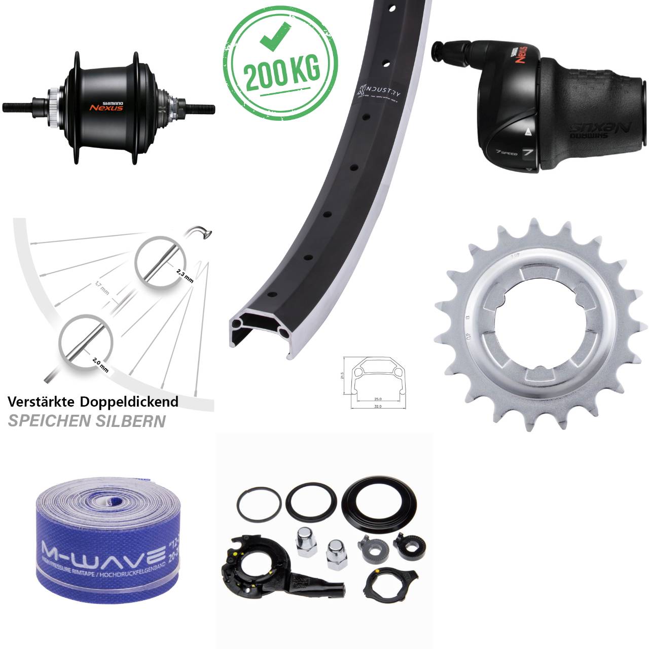 26 Zoll Hinterrad KX Industry Shimano Nexus 7 Gang SGC3001-7D