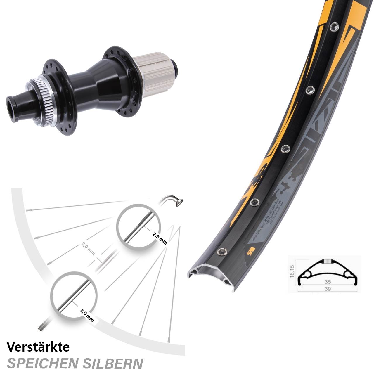 Rodi TRYP 35 Novatec CL142 27,5 Zoll Disc Laufrad 12x142 8-12 fach