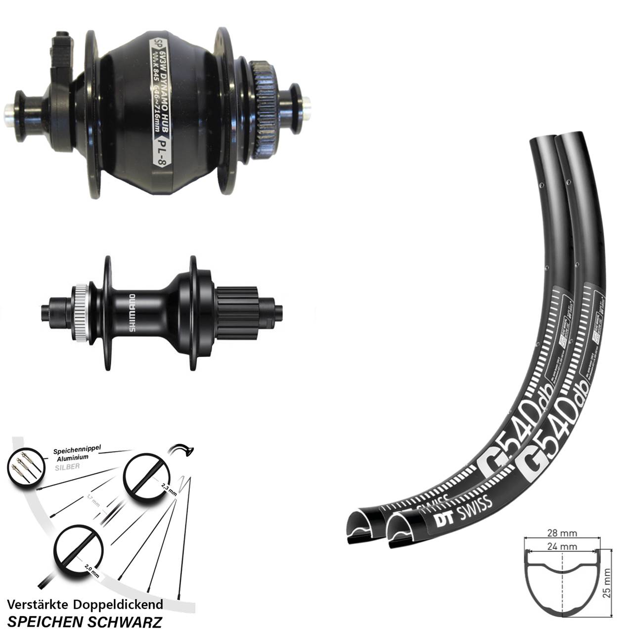 Disc Laufradsatz QR 28-29 Zoll DT Swiss G540 Shimano MT500 Shutter PL-8 Micro Spline