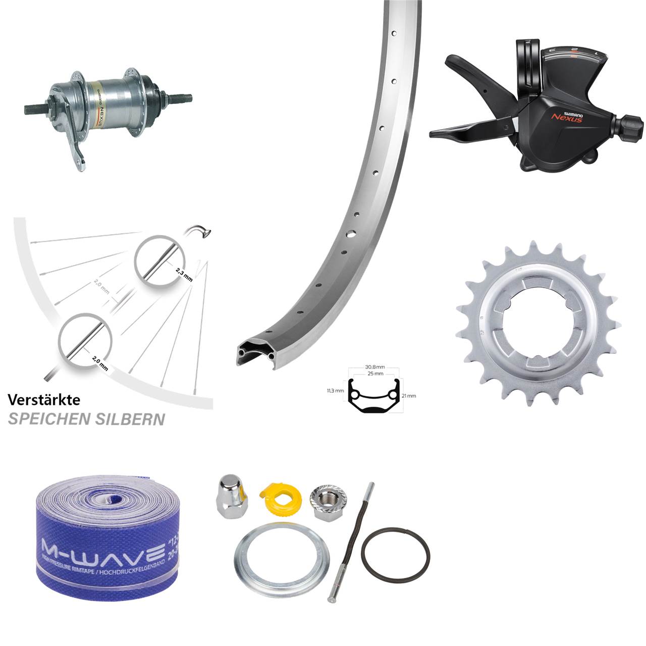 24 Zoll Hinterrad Ryde Andra 40 Shimano Nexus Inter 3 Nabenschaltung mit Rücktritt