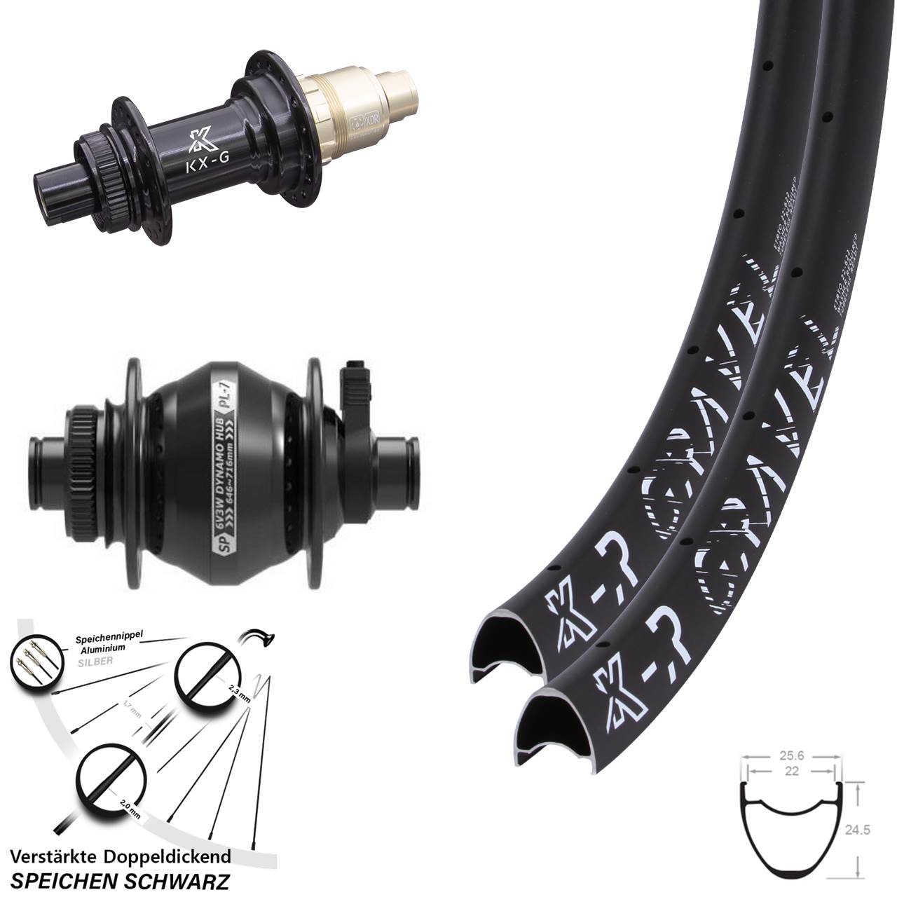 KXR-G Gravel Shutter PL-7 28-29 Zoll Disc Laufradsatz 12x100/142 XDR