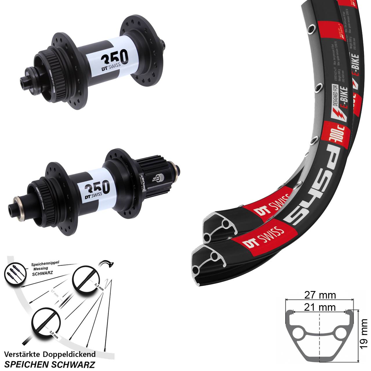 Laufradsatz Centerlock QR 26 Zoll 545d DT Swiss 350 Ratchet 36 Shimano Micro Spline