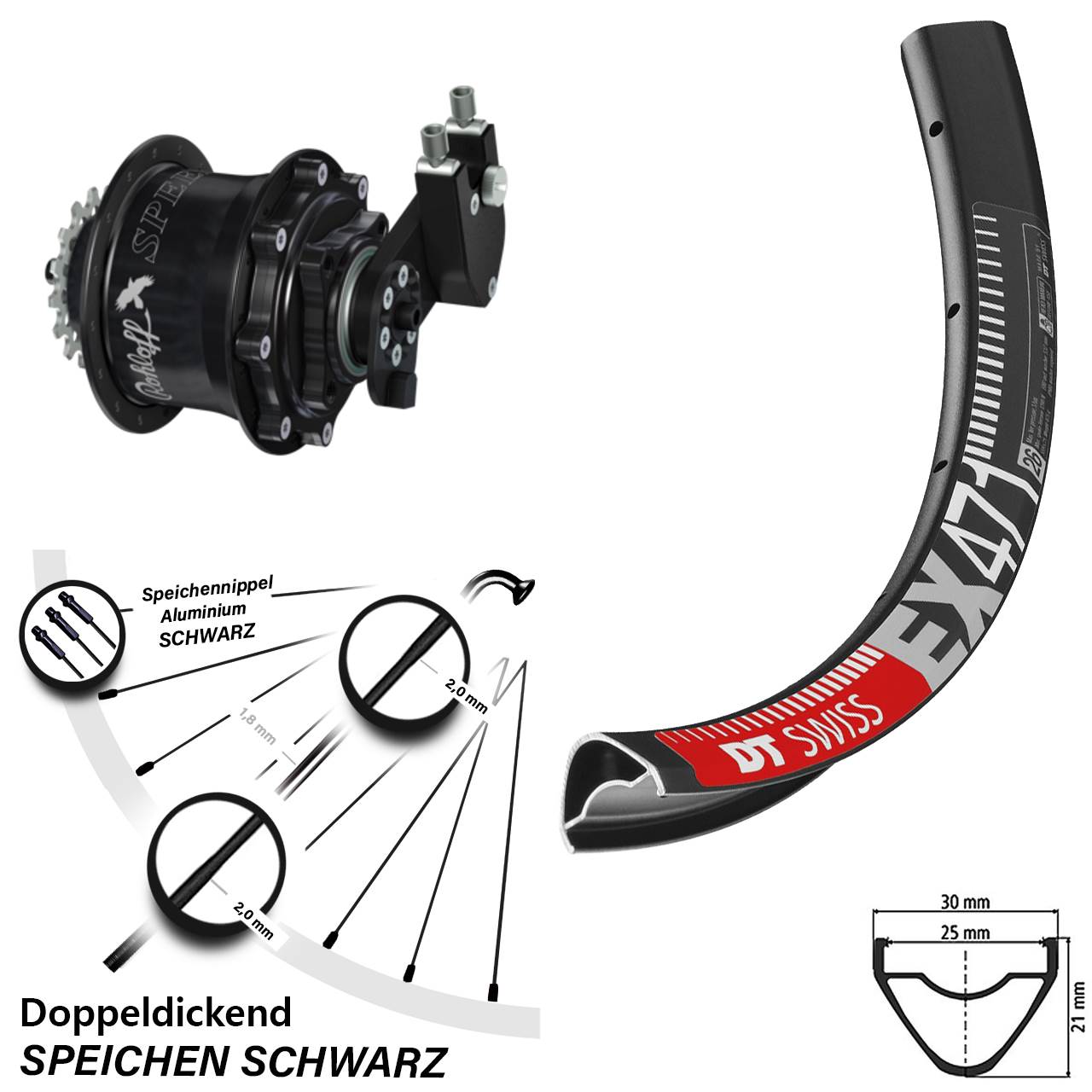 29 Zoll DT Swiss EX471 Rohloff Speedhub CC DB OEM