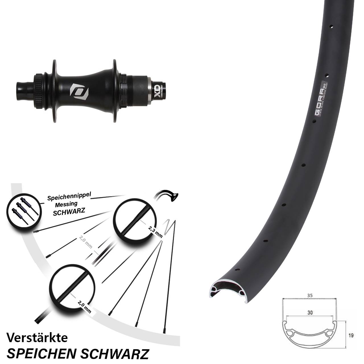 Gora 30 Syncros Boost SRAM XD 29 Zoll Hinterrad Centerlock 12x148