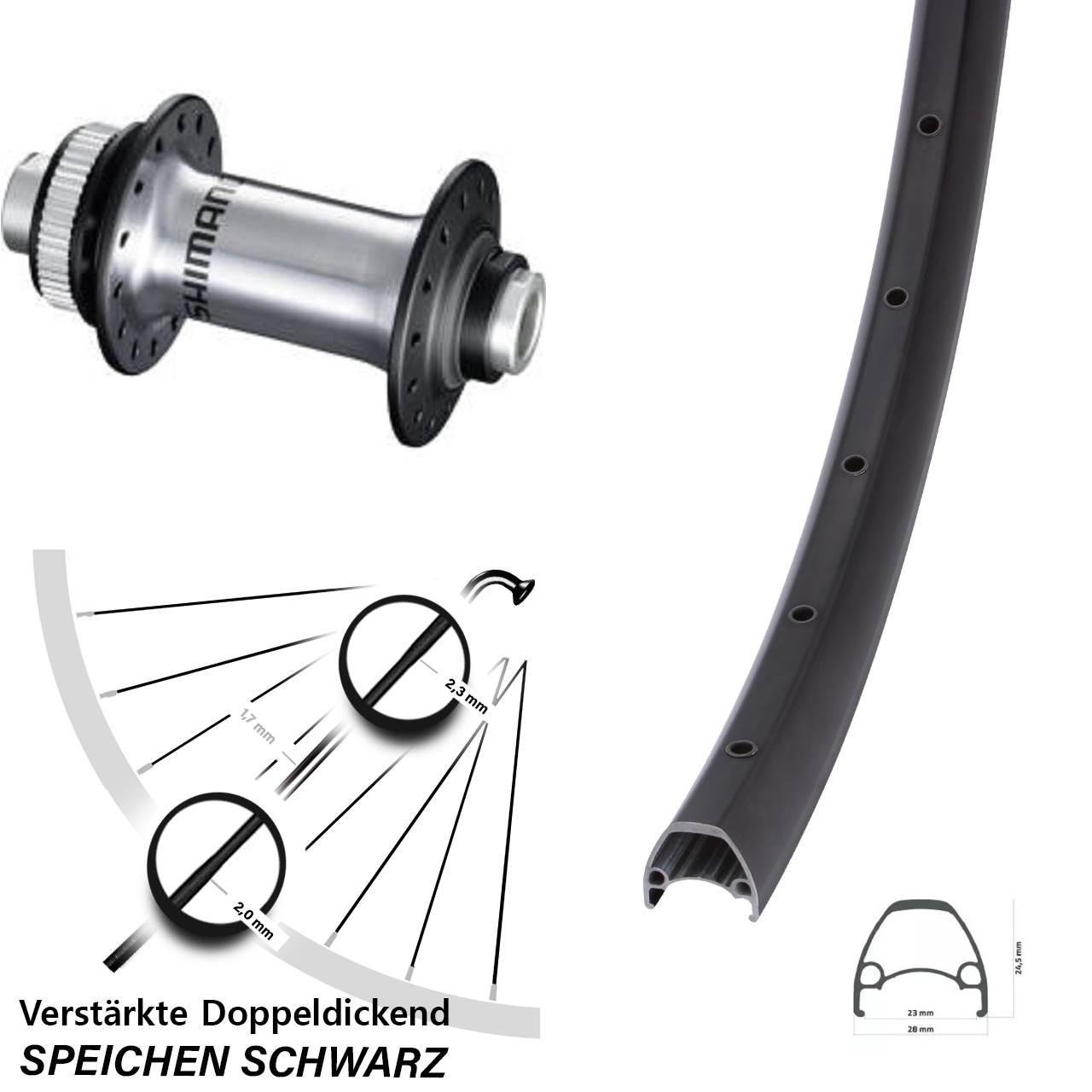 Disc Laufrad 12x100 28 Zoll Ambrosio Sport Shimano RS770