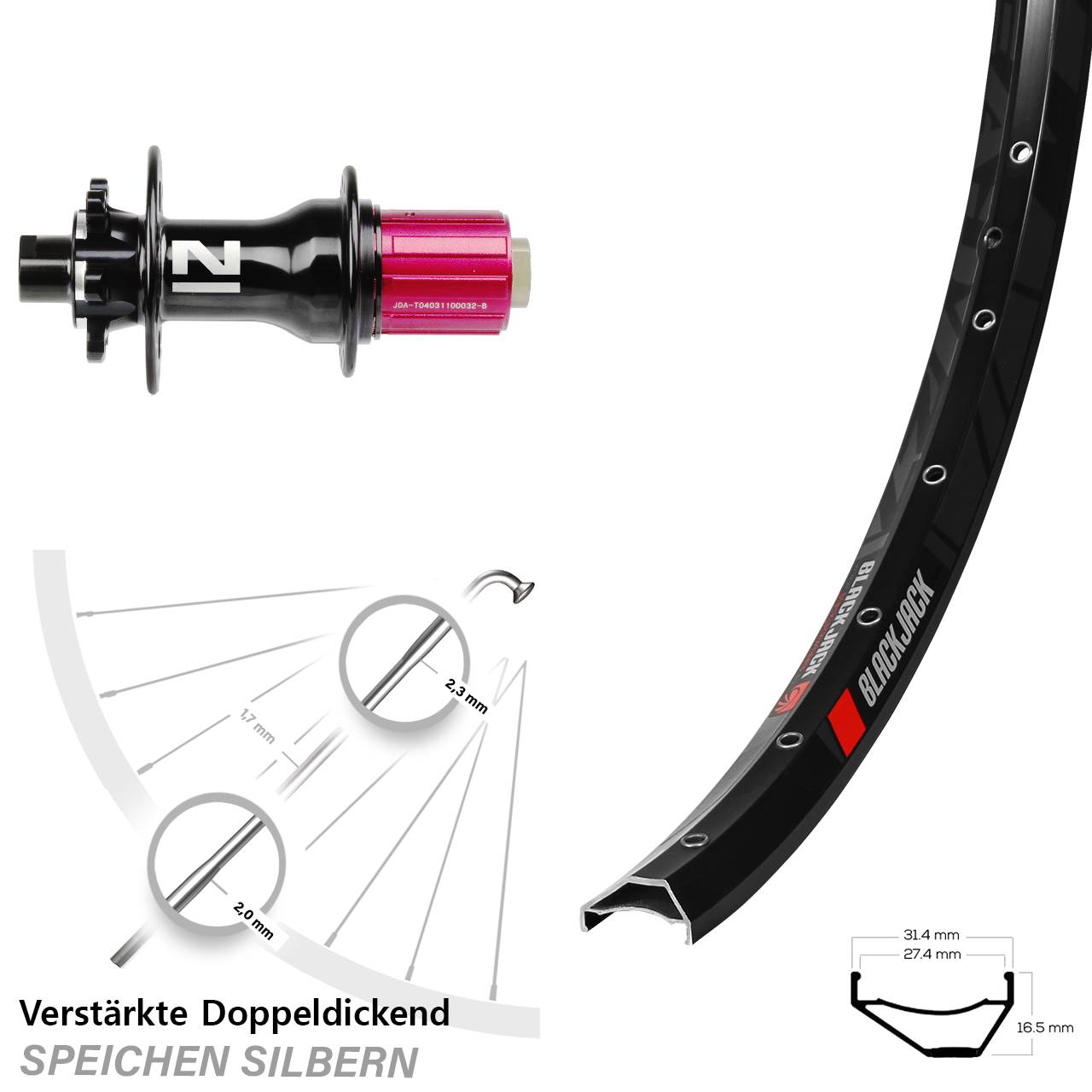Disc Hinterrad 29 Zoll Rodi Ready 27 Novatec D792 8-12 fach HG 12x142