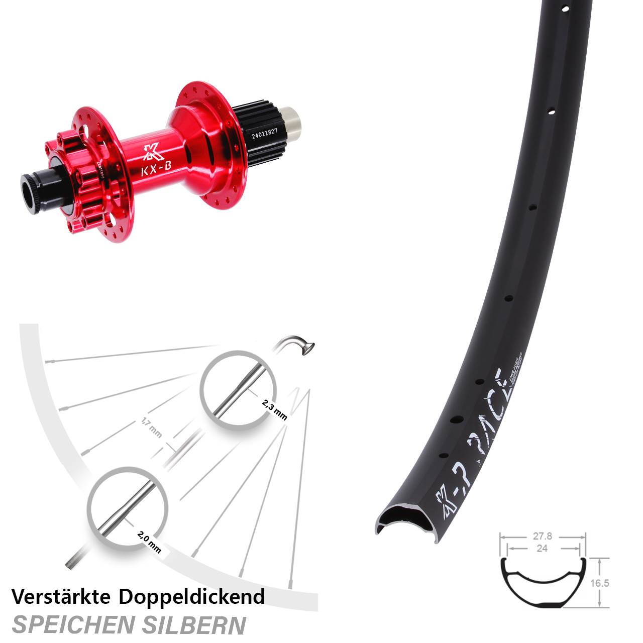 Disc Hinterrad KX-BR Race rot Shimano Micro Spline 12x148 Boost