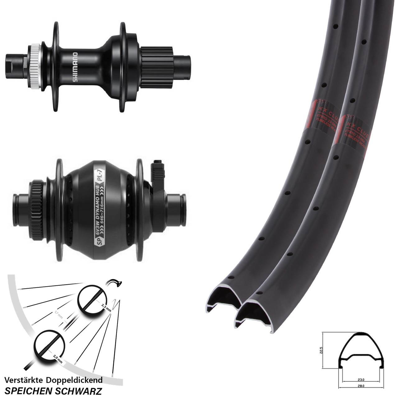 650B KX Clue Shimano FH-MT510 Shutter PL-7 Disc Laufradsatz 12x100/142 Micro Spline