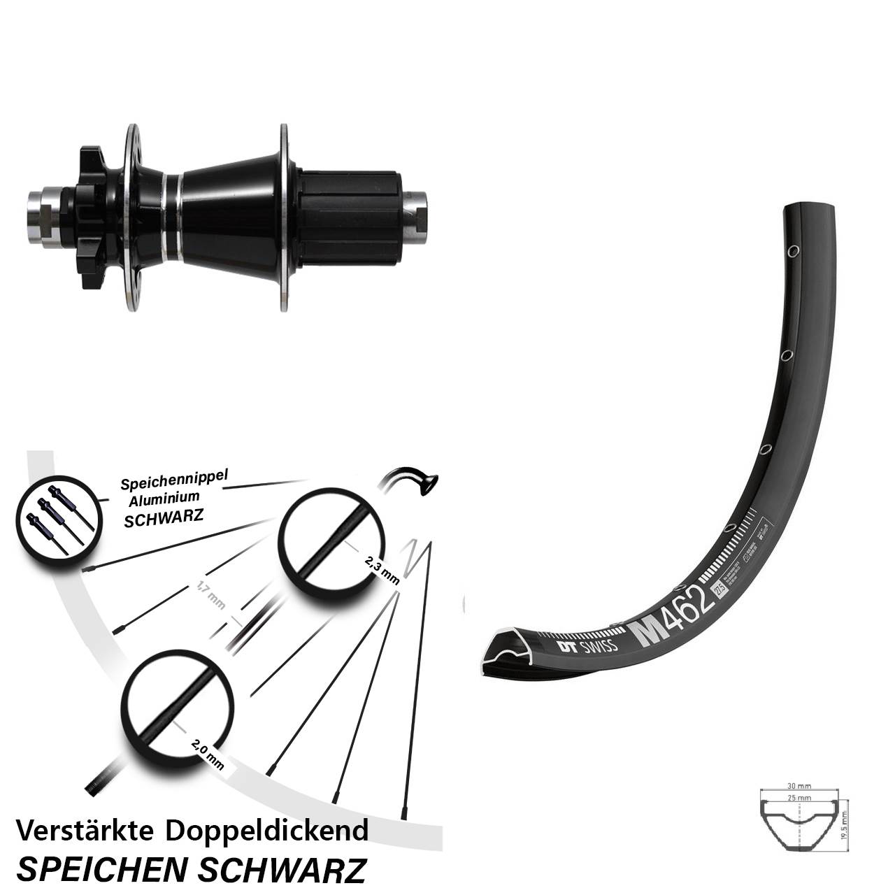 DT Swiss M462 Formula GDC-1528 29 Zoll Disc Laufrad 12x142 8-11 fach HG