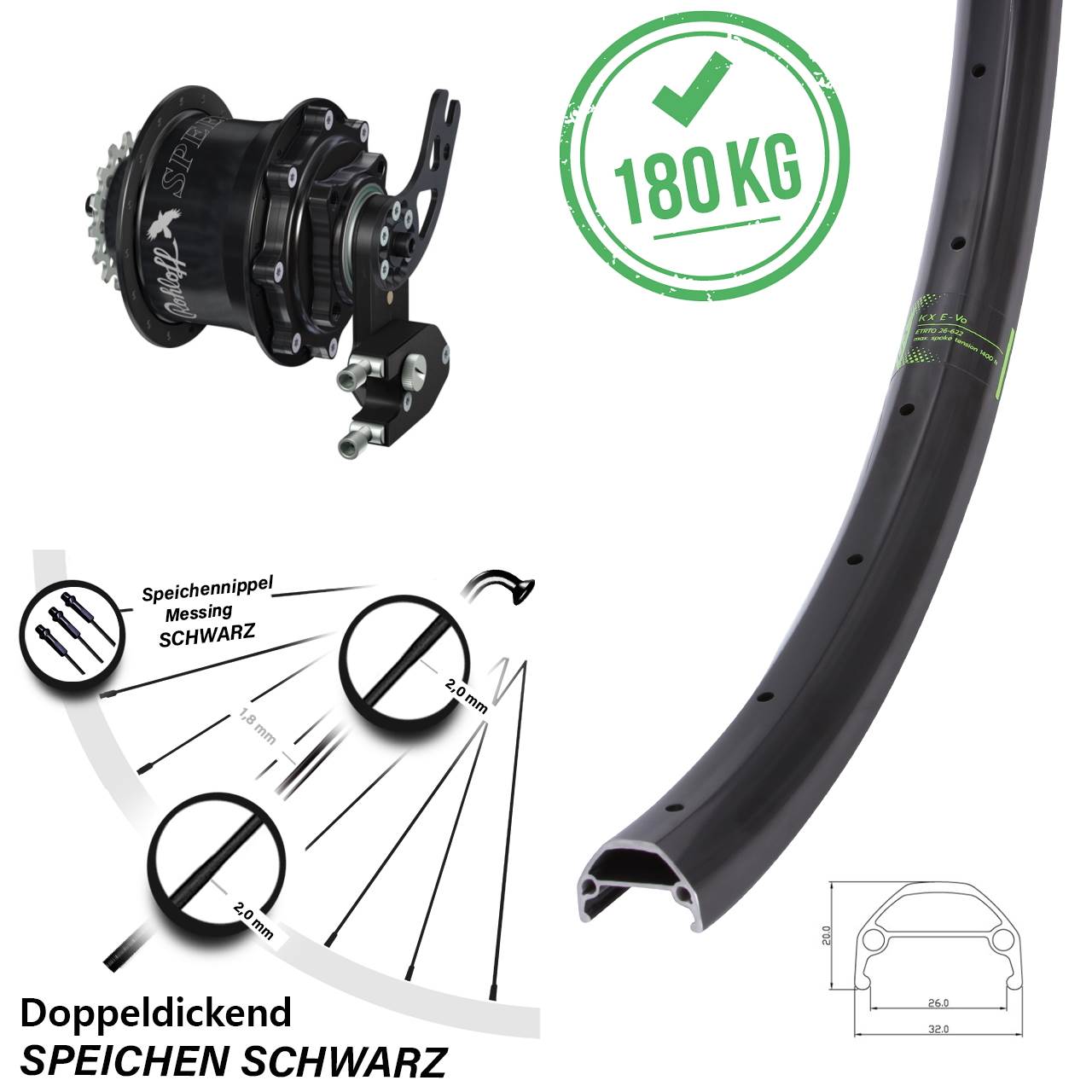 Disc Laufrad 27,5 Zoll KX Evo Rohloff Speedhub 500/14 CC DB PM