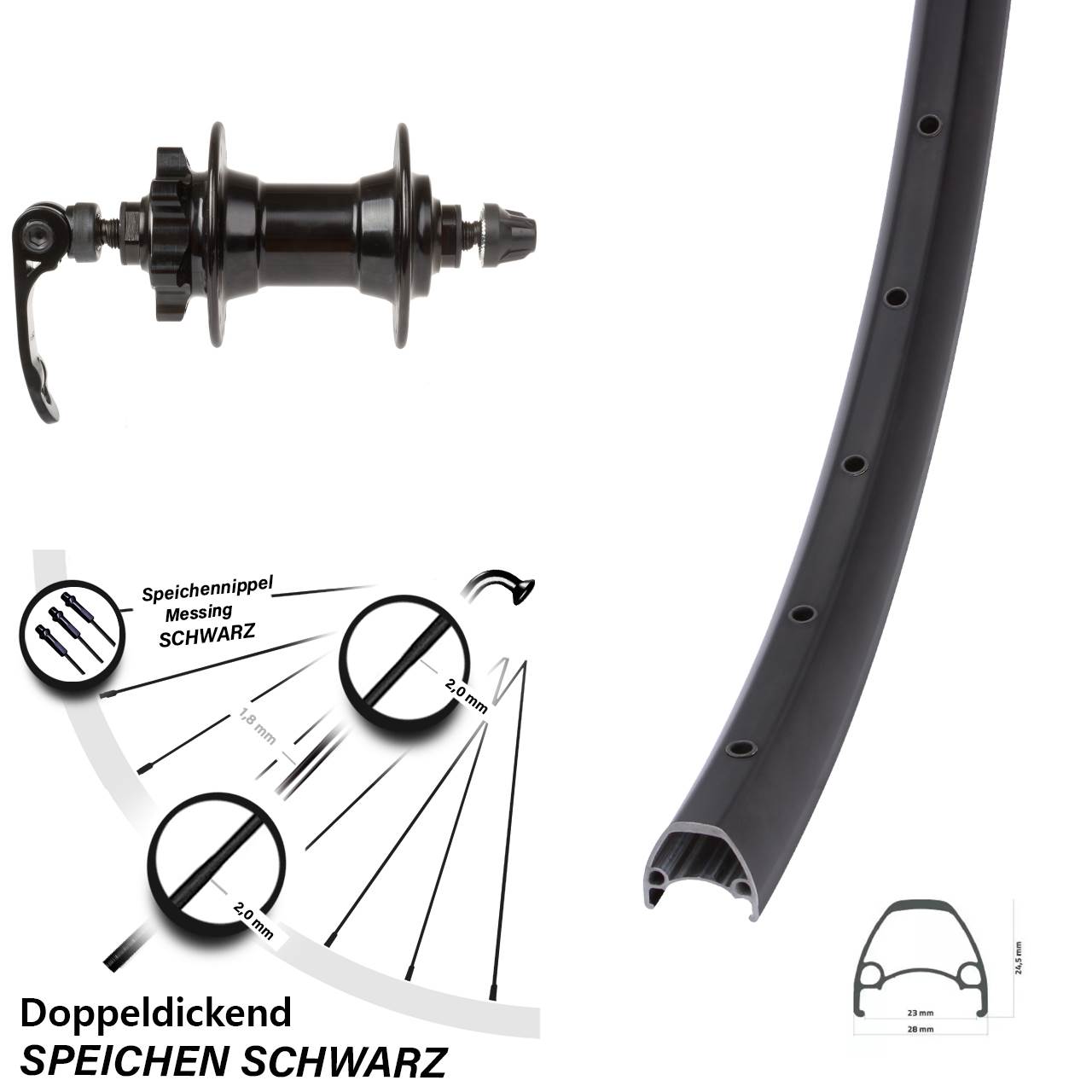 28-29 Zoll Ambrosio Sport Novatec Disc Vorderrad für Schnellspanner