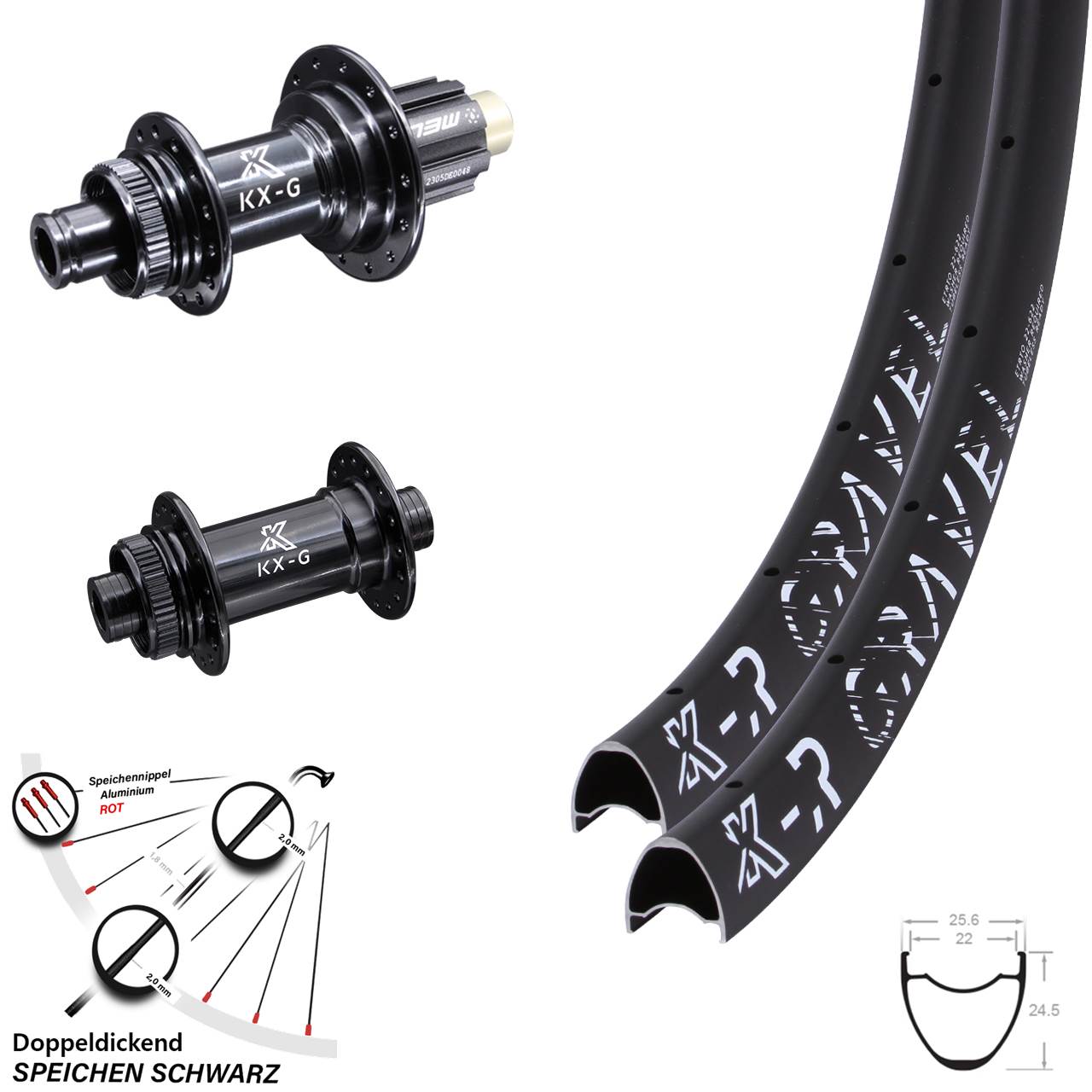 Laufradsatz 28 Zoll KX-R Gravel 22-622 ETRTO Centerlock Steckachse Campagnolo N3W