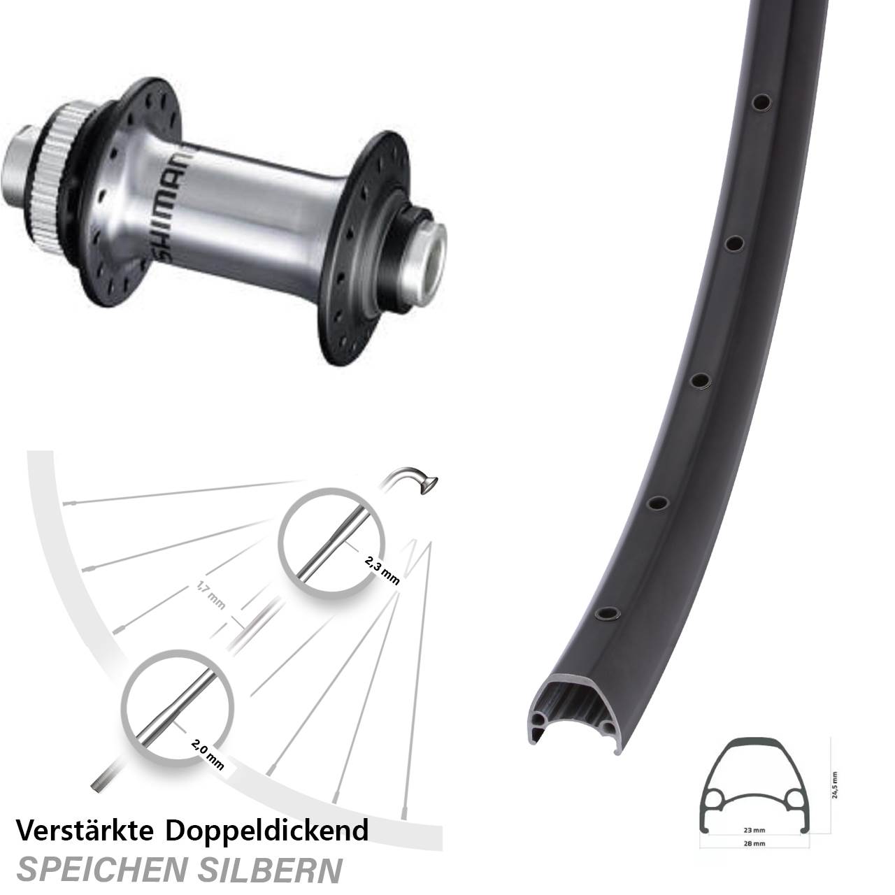 Disc Laufrad 12x100 28 Zoll Ambrosio Sport Shimano RS770