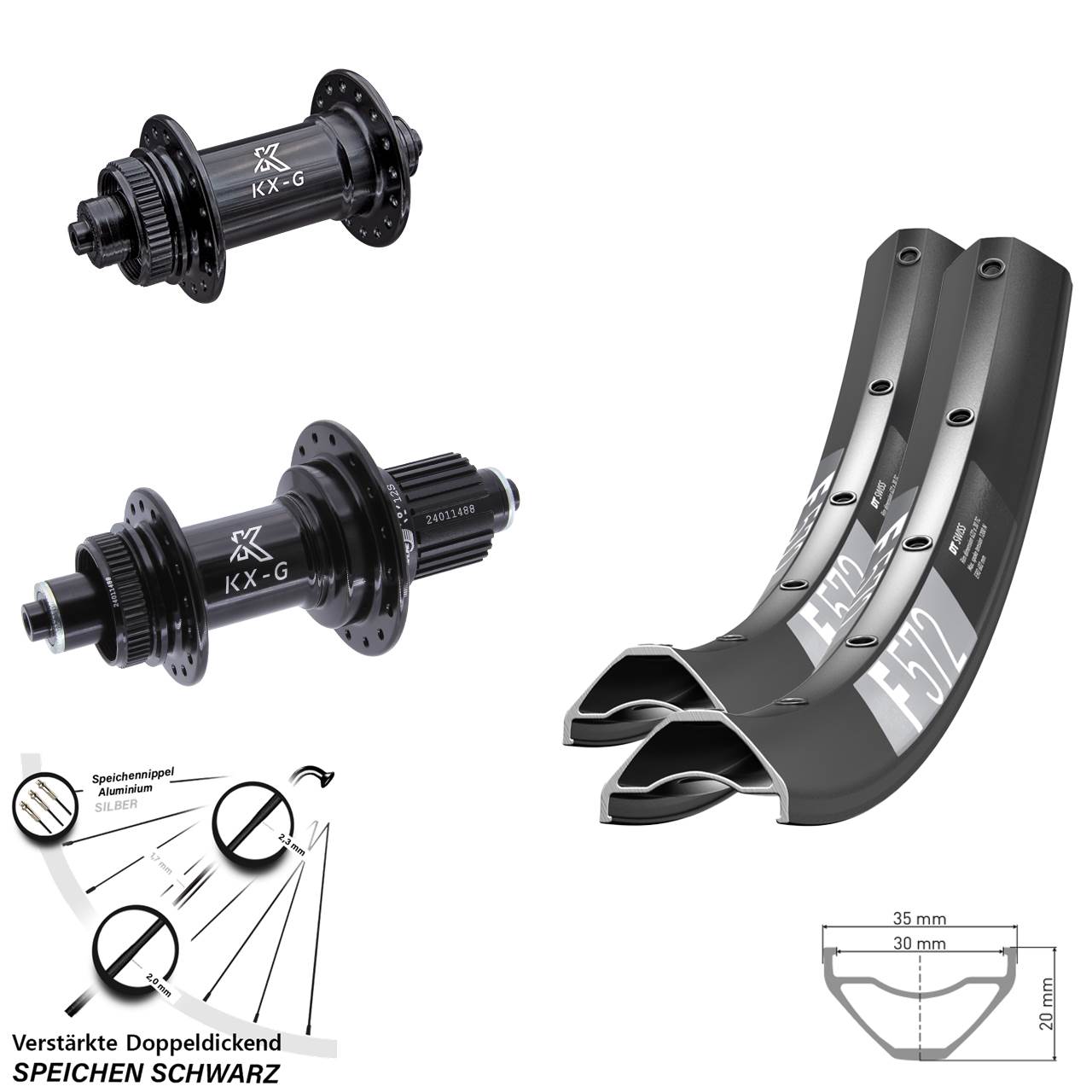 Centerlock Laufradsatz 29 Zoll DT Swiss F572 KX-G Micro Spline QR