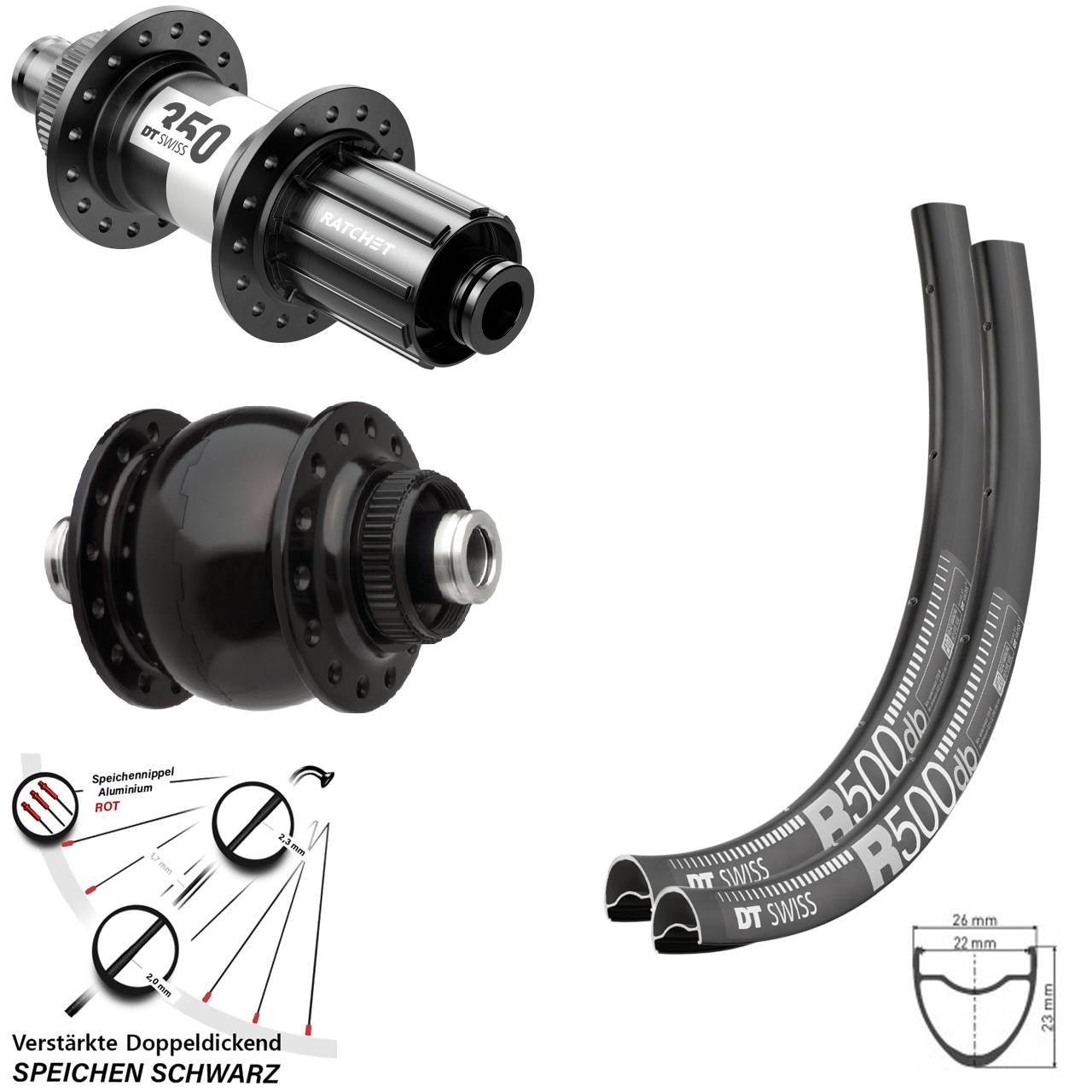 Disc Laufrad-Satz 12x100/142 28-29 Zoll DT Swiss R 500 350 SON delux 11-12 fach HG